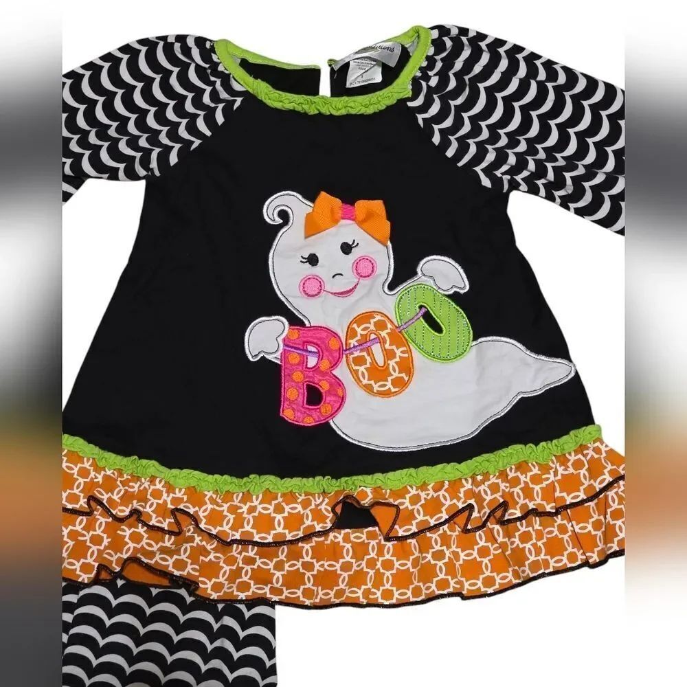 Ghost/ Halloween Ruffle & Aplaque Matching Set - Picture 3 of 4